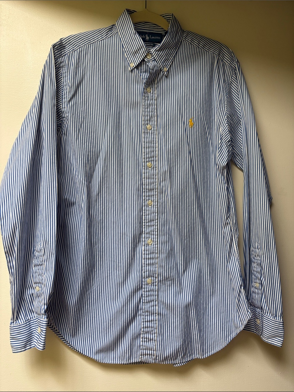 Ralph Lauren Blue and White Stripe Button-Down Shirt